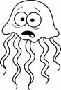 A jellyfish with a surprised face. Royalty Free Stock Photo