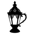 Classic Black Lantern Vector for Middle Eastern Holiday Design Themes Royalty Free Stock Photo