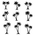 Tropical Palm Tree Line Art Bundle for Minimal Wall Decor Royalty Free Stock Photo