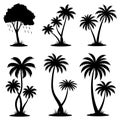 Minimalist Palm Tree Evolution Bundle with Seasonal Change Elements Royalty Free Stock Photo