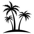 Electrified Minimalist Palm Tree Silhouette Lightning Tropical Graphic Royalty Free Stock Photo