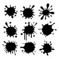 Ink Splash Silhouette, Paint Splatter Vector, Black Ink Blot Clipart Royalty Free Stock Photo