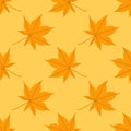 Autumn seamless pattern with chestnut leaf. For school theme, textile, fabric, wallpaper and other design Royalty Free Stock Photo
