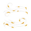 Autumn wind with yellow dry leaves. Illustration of wind swirls with autumn leaves. For seasonal and nature-themed design projects Royalty Free Stock Photo