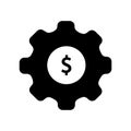 Financial Setting Icon: Gear with Dollar Symbol for Cost Management Royalty Free Stock Photo