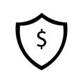 Financial Security Shield Icon with Dollar Symbol for Business Protection Royalty Free Stock Photo