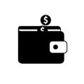 available funds icon wallet with dollar coin savings Royalty Free Stock Photo