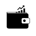financial growth icon wallet with ascending bar chart Royalty Free Stock Photo