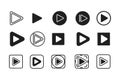 play button media video start icon set line style Royalty Free Stock Photo