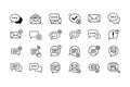 chat message email communication notification icon set line style Royalty Free Stock Photo