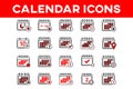 Calendar icons collection with various symbols and elements Royalty Free Stock Photo