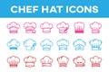 A collection of stylized chef hat icons arranged in three rows Royalty Free Stock Photo