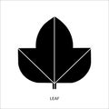Minimalist Black Leaf Icon with Geometric Veins Royalty Free Stock Photo
