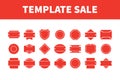 Collection of Red Vector Labels, Badges, and Banners Royalty Free Stock Photo