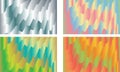 Abstract designs comprising four quadrants, each with zigzag patterns. The top left features grayscale shades. Royalty Free Stock Photo