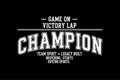 Champion Sports Victory Lap Typography Design Royalty Free Stock Photo