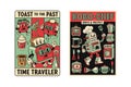 Retro Cartoon Kitchen Posters Collection Royalty Free Stock Photo