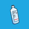 Illustration Of A Salt Sodium Chloride Saline Bottle With NaCl Label On Bright Blue Background Royalty Free Stock Photo