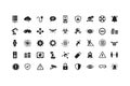 Set of cybersecurity and technology icons on a white background Royalty Free Stock Photo