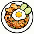 Indonesian traditional food fried rice with fried egg Royalty Free Stock Photo