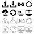 Black vector arrow icon set for web design and navigation buttons Royalty Free Stock Photo