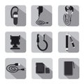 Mobile accessories icon set Royalty Free Stock Photo