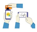 Mobile acquiring with signature Royalty Free Stock Photo