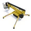 Mobile aerial work platform - Yellow scissor hydraulic self propelled lift on a white background. 3D illustration