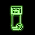 mobile air compressor neon glow icon illustration Royalty Free Stock Photo