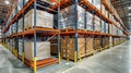 mobile aisle racking system is in use, enhancing storage efficiency in distribution center Royalty Free Stock Photo