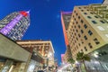 MOBILE, ALABAMA - FEBRUARY 2016: Night view of city tall skyscrapers