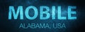 Mobile. Alabama. USA special blue banner background