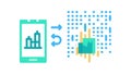 Mobile Analytics and Data Flow Insights Icon, vector design Generative AI Royalty Free Stock Photo
