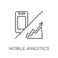 Mobile analytics linear icon. Modern outline Mobile analytics lo