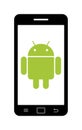 Mobile with android robot icon