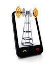 Mobile antena over white Royalty Free Stock Photo