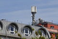 Mobile antenna in the roof of a building Royalty Free Stock Photo