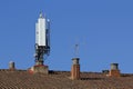 Mobile antenna in the roof of a building Royalty Free Stock Photo