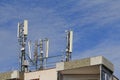 Mobile antenna in the roof of a building Royalty Free Stock Photo