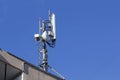 Mobile antenna in the roof of a building Royalty Free Stock Photo