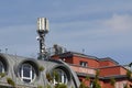 Mobile antenna in the roof of a building Royalty Free Stock Photo