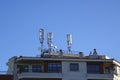Mobile antenna in the roof of a building Royalty Free Stock Photo