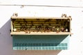 Mobile apiary. Beekeeping. Pollen trap for collecting pollen pellets from legs of honey bees