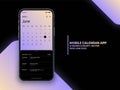 Mobile App Calendar 2023 with To Do List and Tasks Vector UI UX Design Concept Royalty Free Stock Photo