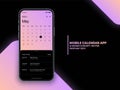 Mobile App Calendar 2023 with To Do List and Tasks Vector UI UX Design Concept Royalty Free Stock Photo
