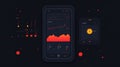 Mobile App UI with Graphs and Data Royalty Free Stock Photo