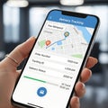 Mobile App Delivery Tracking Interface Royalty Free Stock Photo