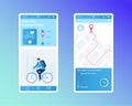 Mobile app design for delivery tracking service Royalty Free Stock Photo