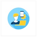 Mobile app developer flat icon