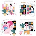 Mobile app developer set. Smartphone application interface design Royalty Free Stock Photo